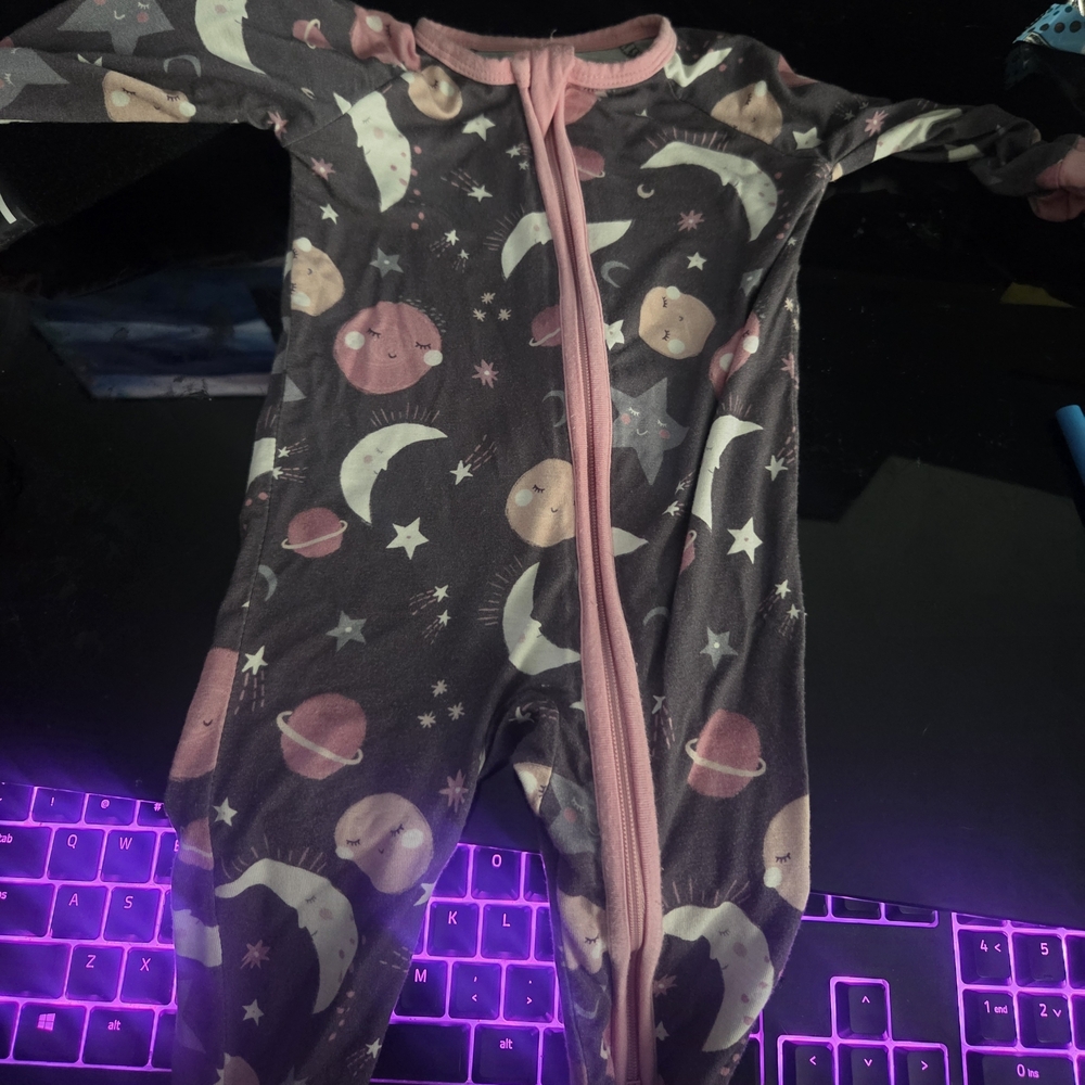 Adorable Pink and Gray Kids One Piece